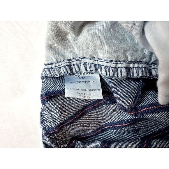 Daphnea Paris Jean Shorts Cut-Offs Stripes Retro High Rise 100% Cotton - Medium - Picture 8 of 8